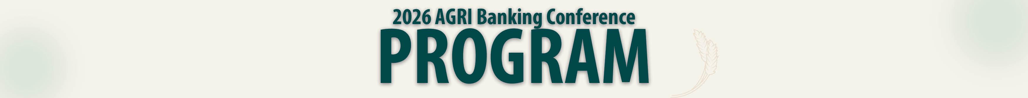 2026 Agri Banking Conference Program Header